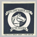 FIRST SEEN "QUIX LONE RANGER CLUB" CANADIAN PREMIUM PATCH CIRCA 1938.