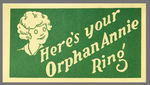 SUPERB ORPHAN ANNIE 1934 PORTRAIT RING AND RARE INSTRUCTIONS FOLDER.