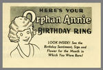ORPHAN ANNIE BIRTHDAY RING RARE INSTRUCTIONS FOLDER.