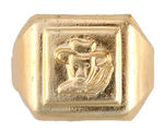 LONE RANGER FACE SEAL STAMPING RING IN BRILLIANT GOLD LUSTER NEW VARIETY.