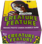 “CREATURE FEATURE/YOU’LL DIE LAUGHING” TOPPS FULL GUM CARD 25¢ DISPLAY BOX.