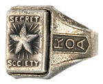ORPHAN ANNIE SILVER STAR TRIPLE MYSTERY SECRET COMPARTMENT RING WITH LOW SERIAL NUMBER.