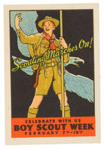BOY SCOUT BEAUTIFUL POSTER STAMP PAIR INCLUDING WORLD'S FAIRS REFERENCE.