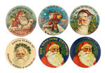 SANTA CLAUS SIX EARLY CHOICE COLOR BUTTONS.