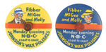 "FIBBER McGEE AND MOLLY" JOHNSON'S WAX PREMIUM TOPS.