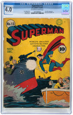 "SUPERMAN" #13 NOV-DEC 1941 CGC 4.0 VG.
