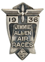 "JIMMIE ALLEN AIR RACES 1936 SKELLY" STERLING SILVER AWARD PIN.