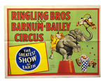"RINGLING BROS. AND BARNUM & BAILEY CIRCUS" POSTER WITH MONKEYS AND ELEPHANT BY ARTIST LAWSON WOOD.