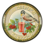 "DRINK ZIPP'S CHERRI-O" SUPERB ADVERTISING TRAY.