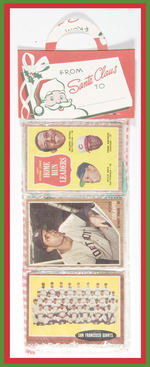 CHRISTMAS RACK PACK WITH 12 TOPPS 1962 BASEBALL CARDS.