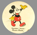 MICKEY MOUSE 1930s STORE CLERK'S LARGE BUTTON.