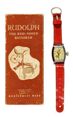 "RUDOLPH THE RED NOSED REINDEER" WATCH WITH BOX LID.