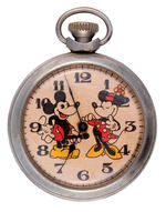MICKEY AND MINNIE MOUSE LIMITED ISSUE UNAUTHORIZED RISQUE POCKET WATCH CIRCA 1972.