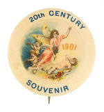 "20TH CENTURY SOUVENIR/1901" CHOICE COLOR BUTTON FROM HAKE COLLECTION.