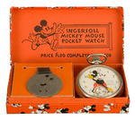 "INGERSOLL MICKEY MOUSE POCKET WATCH" CHOICE BOXED EXAMPLE WITH FOB.