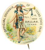 "OFFICIAL SOUVENIR OF TEXAS STATE FAIR 1898 DALLAS" RARITY FROM HAKE COLLECTION.