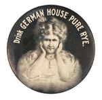 RISQUE METAMORPHIC IMAGE "DRINK GERMAN HOUSE PURE RYE" MIRROR.