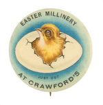 RARE AND EARLY EASTER BUTTON WITH ADVERTISING.
