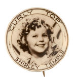 "SHIRLEY TEMPLE CURLY TOP" RARE MOVIE BUTTON.