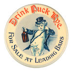 "DRINK PUCK RYE" STRIKING SILVER ACCENTED MIRROR.