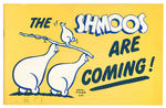 "THE SHMOOS ARE COMING!" DRINKING GLASSES PROMOTIONAL BOOKLET.