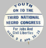 COMMUNIST AND OTHERS RARE 1930S CIVIL RIGHTS CONVENTION BUTTON.
