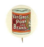 "VAN CAMPS PORK AND BEANS" SHOWING COLORFUL PACKAGE.