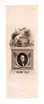"HENRY CLAY" NEAR MINT 1844 SILK RIBBON.