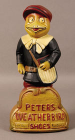 "PETER'S WEATHERBIRD SHOES" PAINTED PLASTER FIGURE.