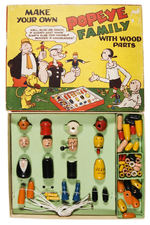 "MAKE YOUR OWN POPEYE FAMILY WITH WOOD PARTS" BOXED KIT.
