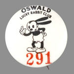 "OSWALD" RARE  MOVIE CLUB BUTTON - HAKE COLLECTION AND COLLECTIBLE PIN-BACK BUTTON BOOK VARIETY.