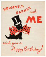 “ROOSEVELT, GARNER AND ME” FALLA-INSPIRED BIRTHDAY CARD.