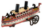 PENNY TOY WIND UP TIN LITHO BOAT.