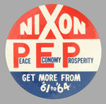 NIXON SCARCE 1960 "PEP" LOCALLY ISSUED BUTTON.