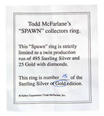 "TODD McFARLANE"S SPAWN COLLECTORS RING" GOLD & SILVER LIMITED EDITION PAIR.