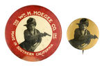 PAIR OF HOEGEE CO. BUTTON CO. SELF-PROMOTION BUTTONS.