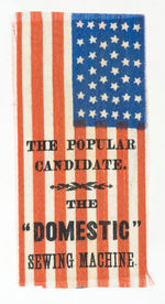 "THE POPULAR CANDIDATE THE 'DOMESTIC' SEWING MACHINE."