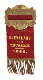 OUTSTANDING BUFFALO, N.Y. "CLEVELAND AND THURMAN" 1888 RIBBON.