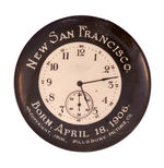 RARE COPYRIGHTED 1906 SAN FRANCISCO EARTHQUAKE BUTTON.