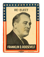 CELLULOID PLAQUE "RE-ELECT FRANKLIN D. ROOSEVELT."