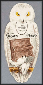 "THE CROWN PIANO" SNOWY OWL FIGURAL CELLO BOOKMARK.