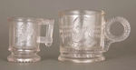 GARFIELD PAIR OF PRESSED GLASS 1881 MEMORIAL MUGS.