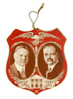 "HOOVER CURTIS" JUGATE TWO-SIDED THICK CARDBOARD WALL PLAQUE.