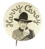 PORTRAIT BUTTON OF EARLY WESTERN STAR "HARRY CAREY" FROM HAKE COLLECTION AND CPB.