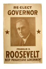 FDR 1930 NEW YORK GOVERNOR RE-ELECTION POSTER.