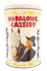 "HOPALONG CASSIDY POTATO CHIPS" CAN.