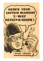 CAPTAIN MIDNIGHT "DETECT-O-SCOPE" PREMIUM WITH INSTRUCTIONS AND MAILER.