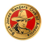 BUCK JONES RARE LARGE c. 1931 CLUB BADGE.