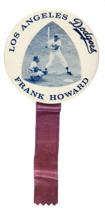 "LOS ANGELES DODGERS FRANK HOWARD" RARE LARGE BUTTON.