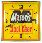 "MASON'S ROOT BEER" LIGHTED CLOCK.